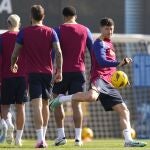 Lewandowski, en el último entrenamiento antes del Barcelona-Getafe