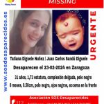 Cartel en el que se solicitaba colaboración para hallar a la madre y el bebé