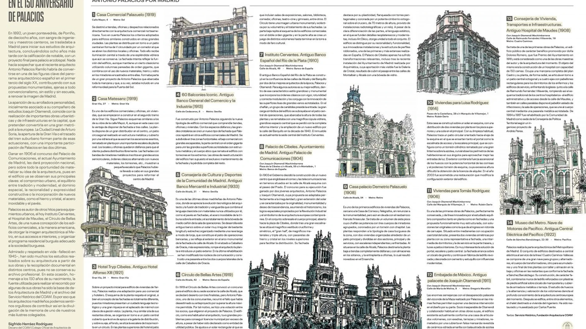 Madrid elabora un nuevo mapa cultural ilustrado para conocer el legado del arquitecto Antonio PalaciosAYUNTAMIENTO DE MADRID26/02/2024