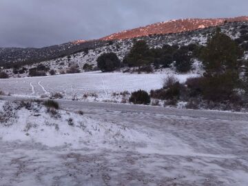 Temporal.- La nieve cubre las pedan&iacute;as altas de la comarca del Noroeste de Murcia