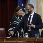 MADRID, 28/02/2024.- La presidenta del Congreso, Francina Armengol (i) y el vicepresidente, Alfonso Rodríguez Gómez de Celis, durante la sesión de control al Gobierno este miércoles en el Congreso.- EFE/ Mariscal