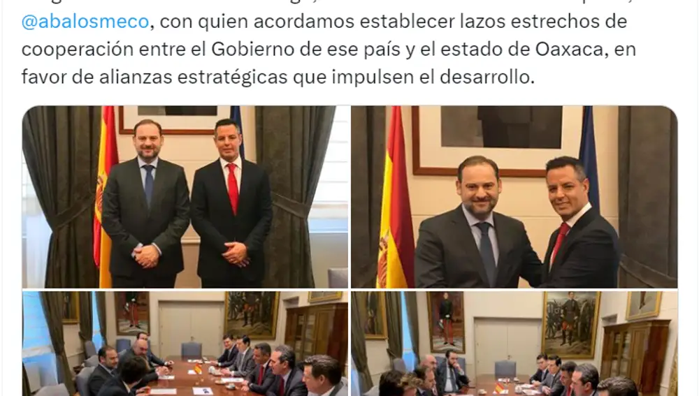 Publicación reunión José Luis Ábalos, Koldo García y Aldama en Oaxaca