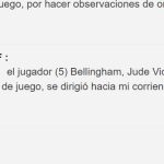 El acta del Valencia - Real madrid