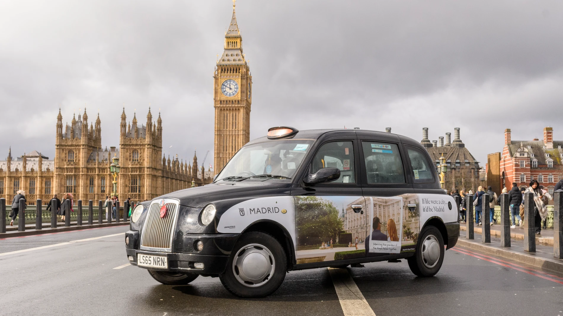 Recreación de uno de los taxis que llevarán la imagen de Madrid a Londres