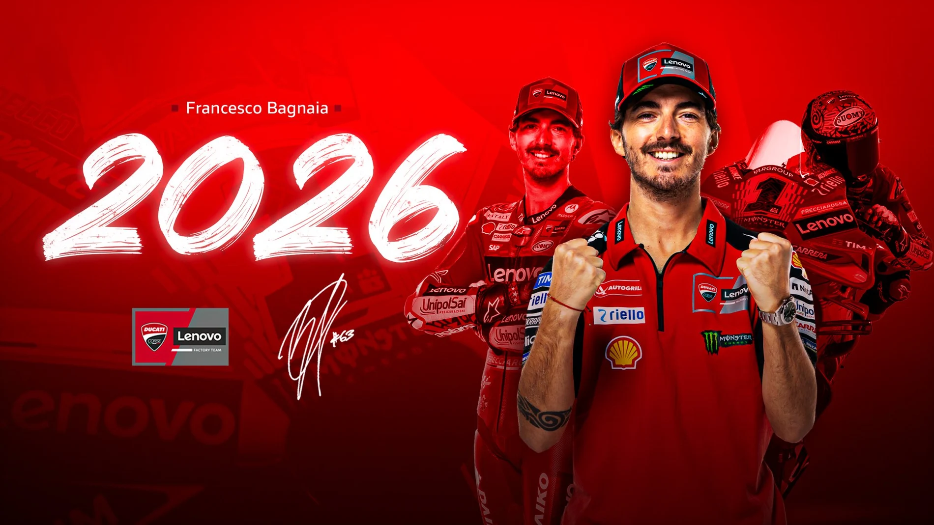 Así anunció Ducati la renovación de Pecco Bagnaia