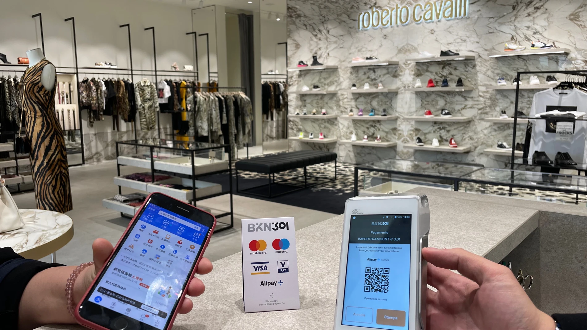 San Marino Market Alipay. Pago con QR