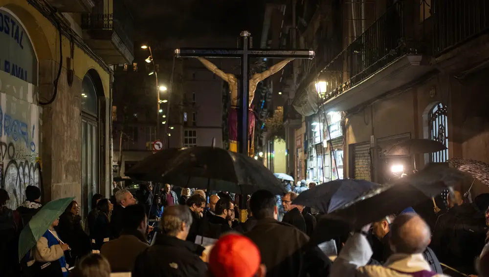 Procesión del Santo Cristo de la Sangre para pedir lluvia en Barcelona