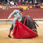 El torero Juan Ortega durante el festejo de la Feria de la Magdalena, celebrado este sábado, en la plaza de toros de Castellón.