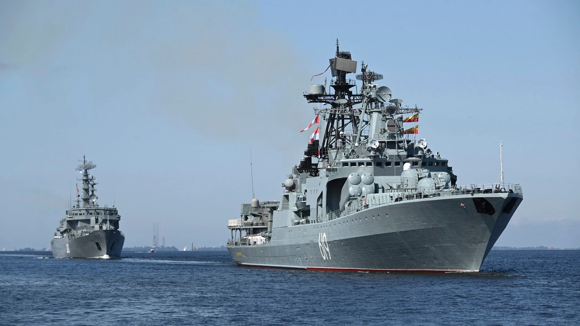 El destructor 'Severomorsk' de la Armada de Rusia en el golfo de Finlandia (archivo) (Foto de ARCHIVO)30/07/2023