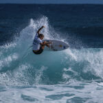Nadia Erostarbe, durante el Mundial de surf que se celebró en Puerto Rico, en el que acabó cuarta y logró la clasificación para los Juegos de París