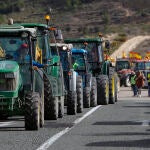 Tractores en una reciente protesta agraria