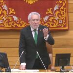 Miguel Santalices, hoy, en el Parlamento. 
