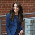 Britain's Kate, The Princess of Wales smiles during a visit to Evelina London at St Thomas' hospital in London