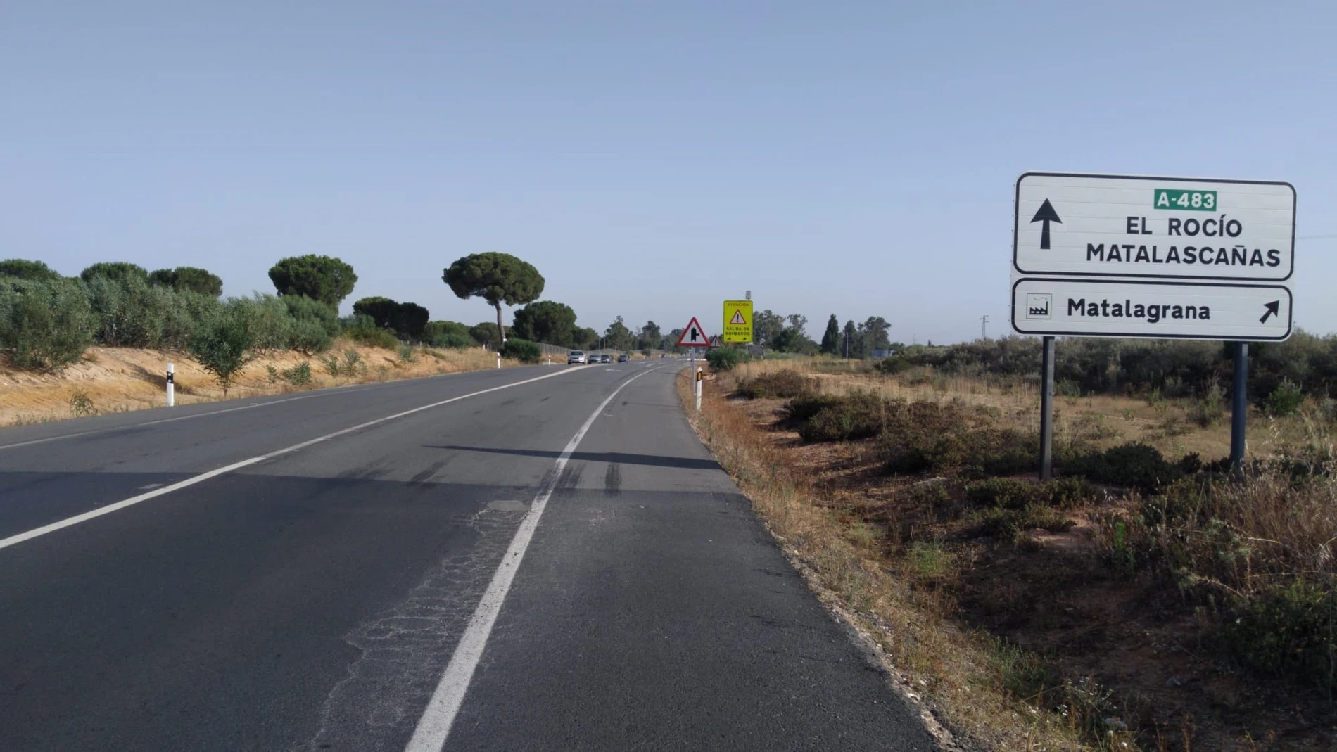Carretera a El Rocío y Matalascañas