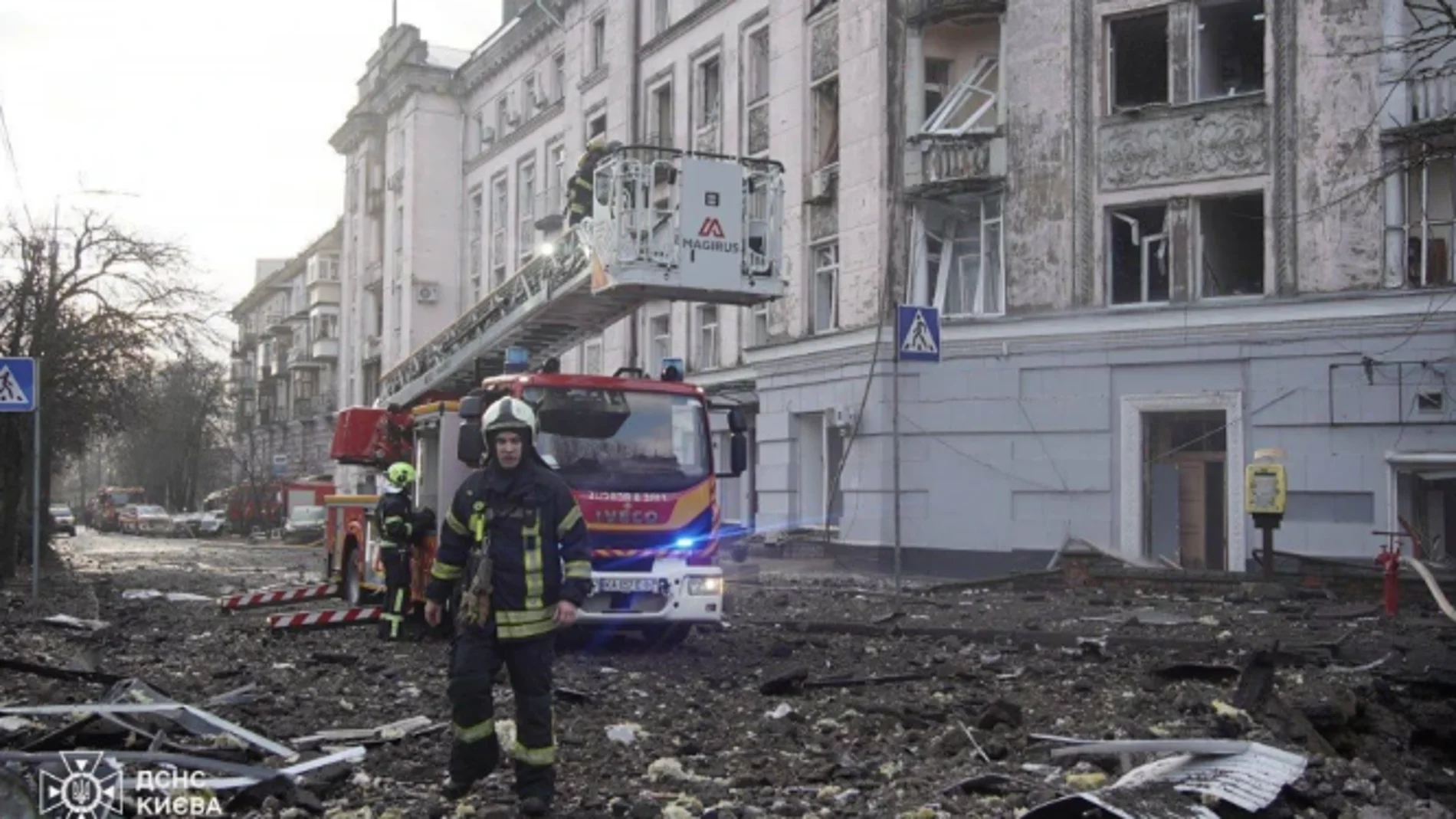 Un equipo de policías en Kiev
