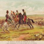 El general Antonio Seoane se defiende de las lanzas de la caballería de Narváez en la Batalla de Torrejón de Ardoz (1843) que precipitaría la caída de Espartero