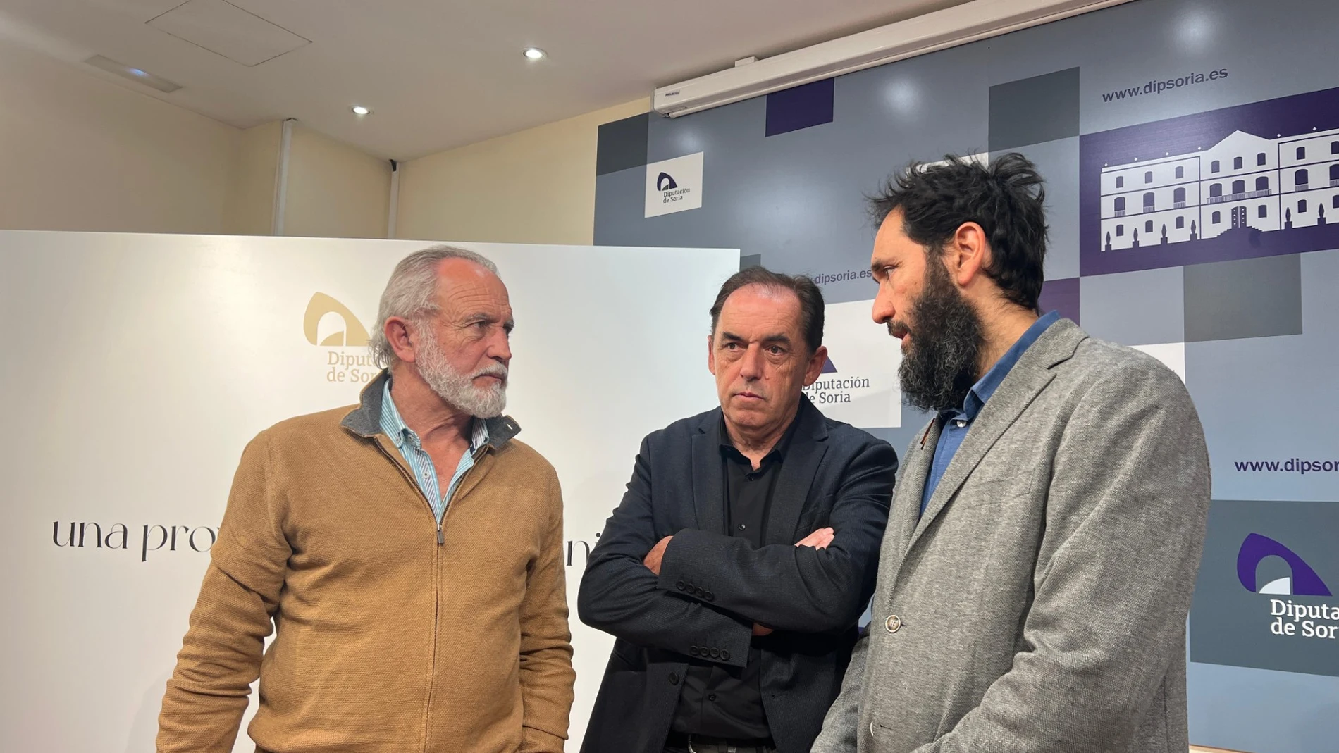 El presidente de la Diputación de Soria, Benito Serrano, y el gerente de Cesefor, Pedro Sabín, presentan el proyecto
