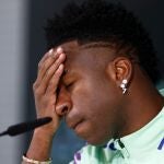 Vinicius Junior Press Conference - Brazil Team training session in Madrid
