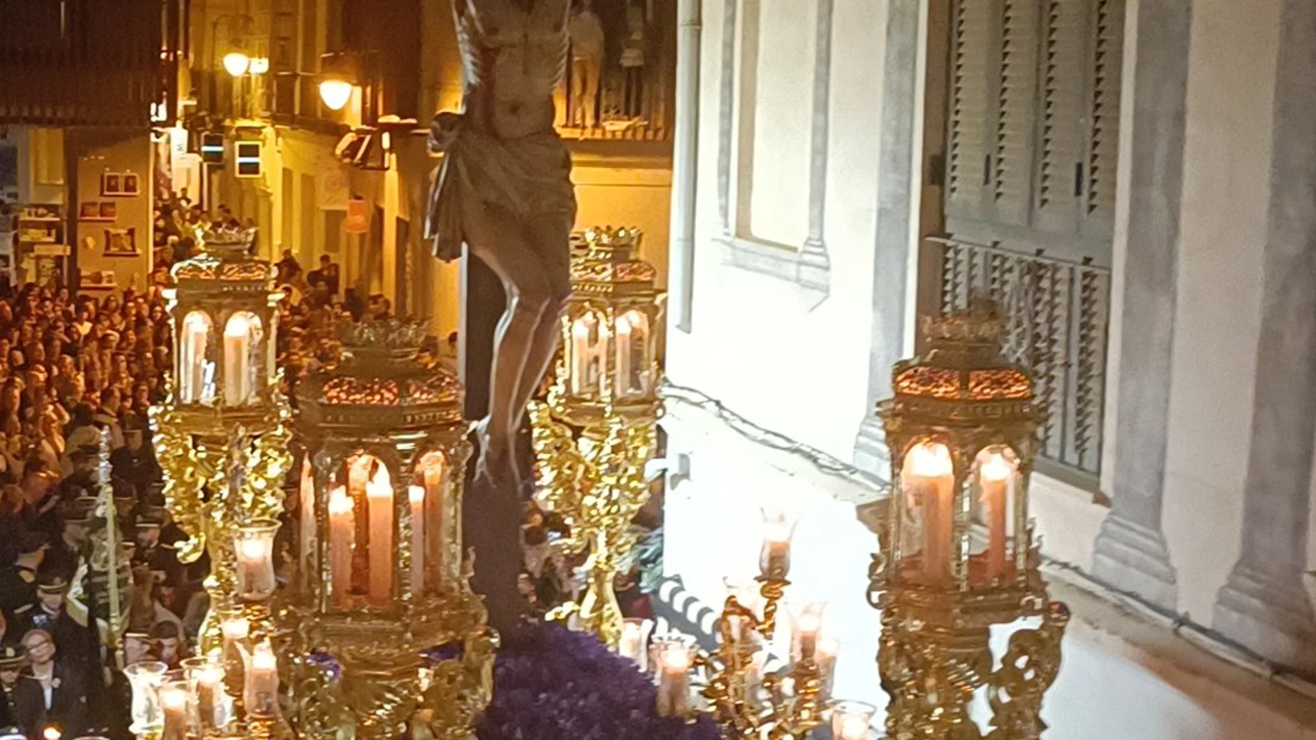 El Cristo Mutilado de Málaga durante la procesión del Sábado Santo