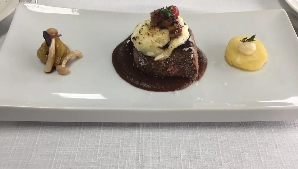 Uno de los platos del menú de la Escuela de Hostelería Toledo
