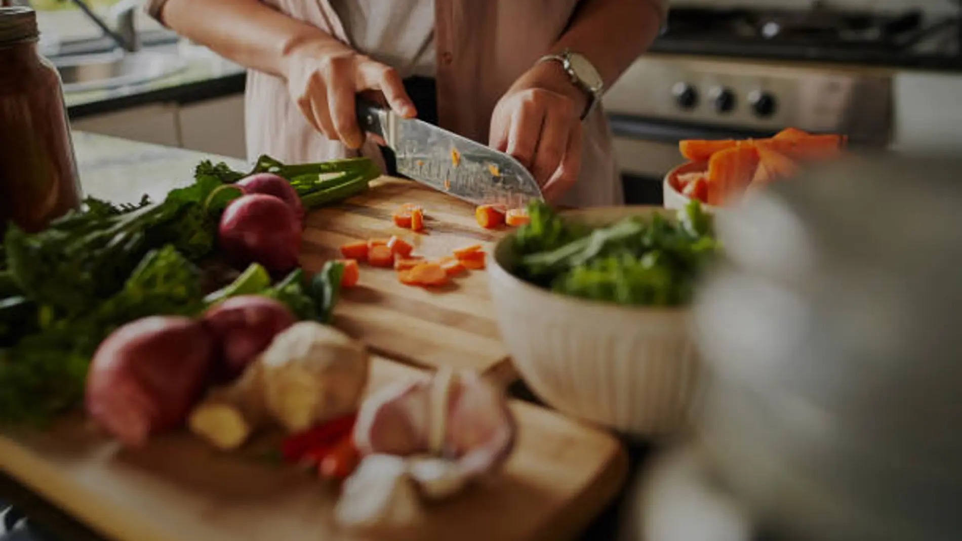 Cortando verduras