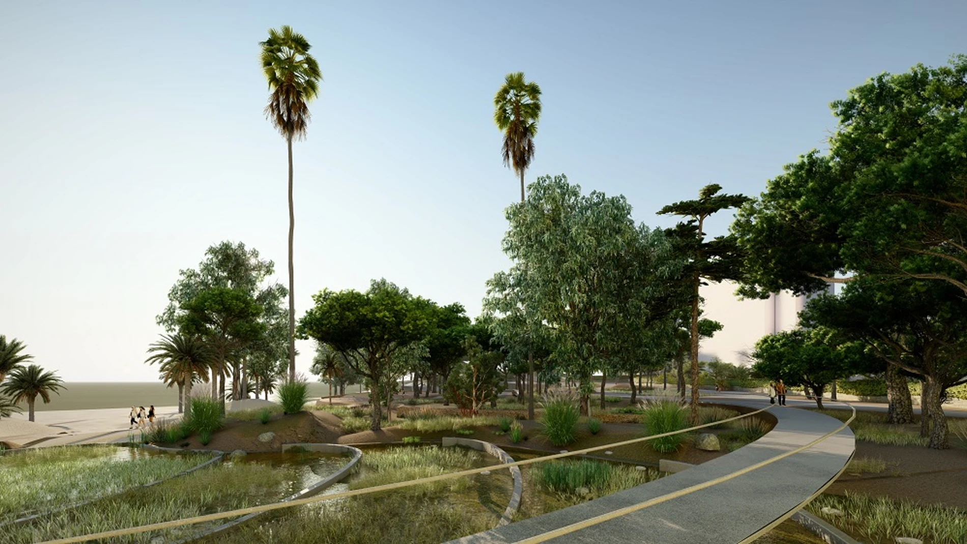 Simulación de la playa de La Almadraba de Alicante cuando se reurbanice.