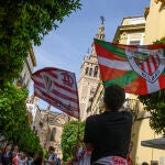 Aficionados del Athletic y Mallorca en Sevilla