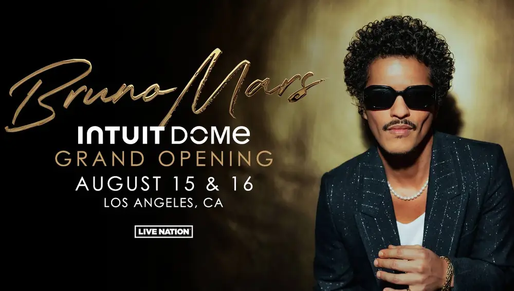 Bruno Mars Announced as Intuit Dome’s Grand Opening Performer With Two Shows in Los Angeles on August 15 and 16