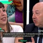 Claudia Munilla junto a Gonzalo Bernardos en 'La Sexta Xplica'
