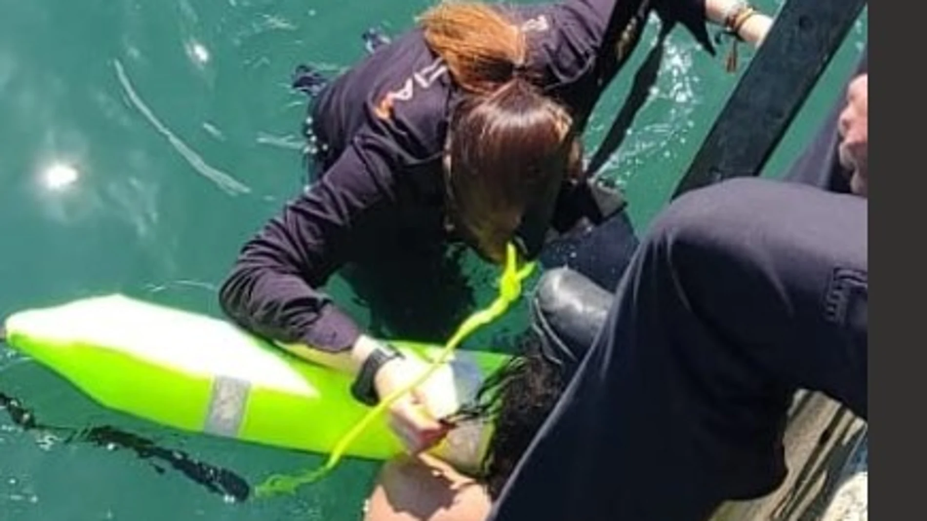 Un momento del rescate