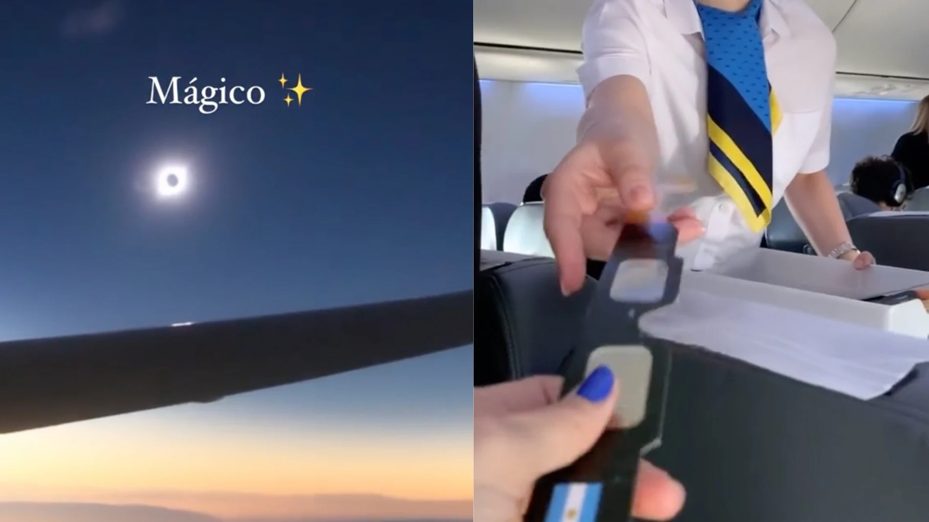 Así se ve un eclipse solar total desde un avión
