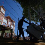 Preparativos de la Feria de Abril de Sevilla