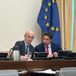El diputada del PP de Zamora, Oscar Ramajo, durante la Comisión de Transportes