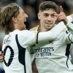Valverde y Modric, en el partido de ida en el Etihad