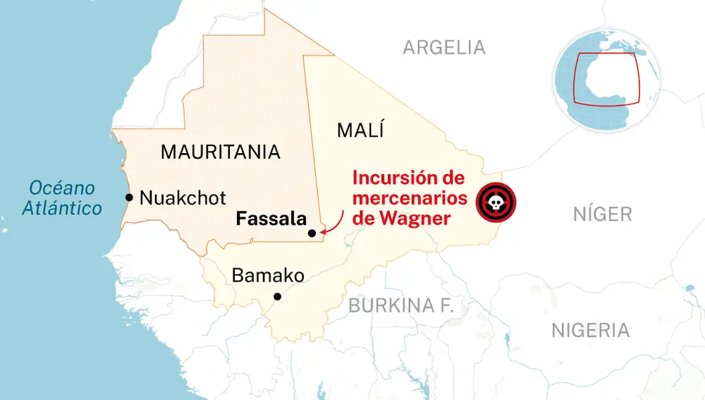 Acción de Wagner en Mauritania