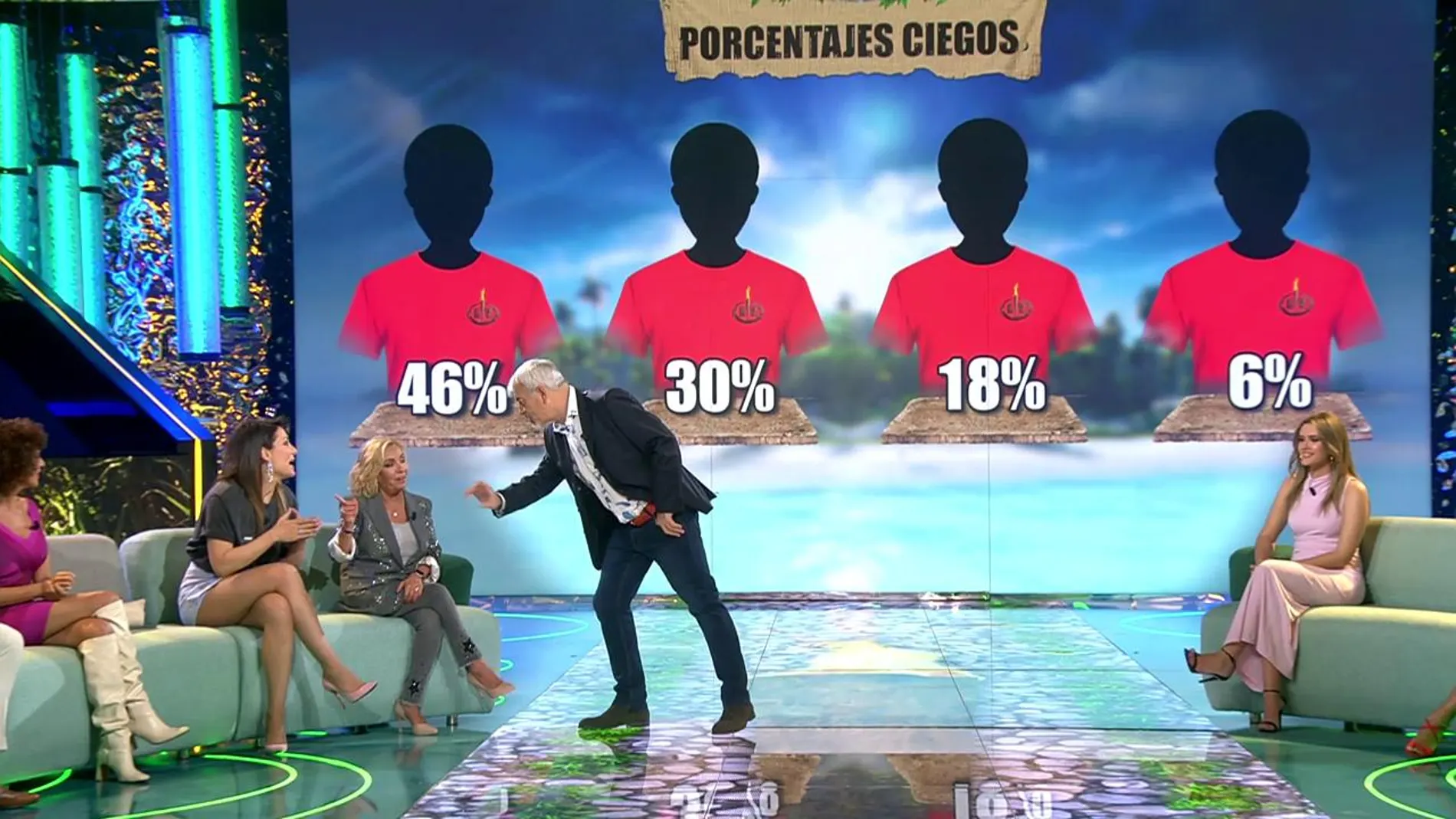 Carlos Sobera en el plató de 'Supervivientes'