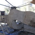 Obra de Chillida en el Paseo de la Castellana