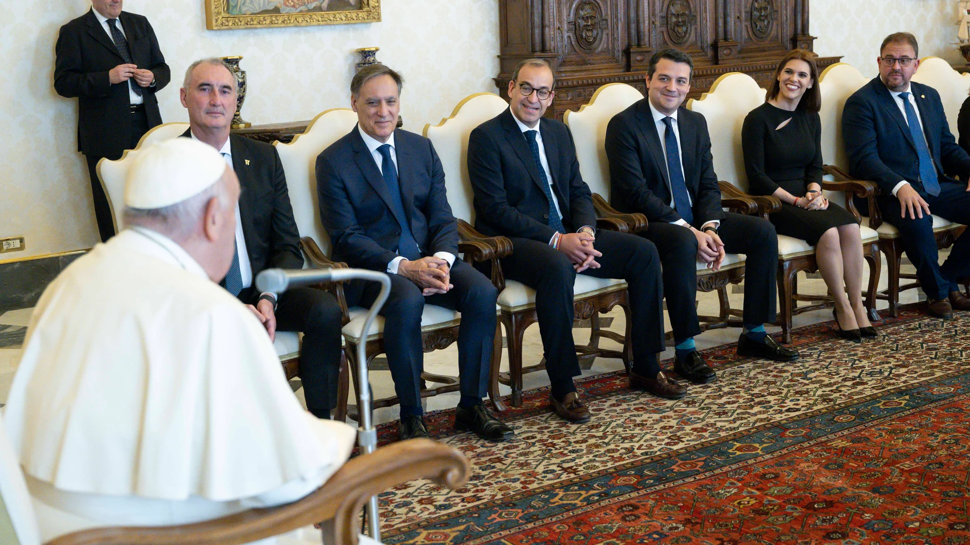 José Mazarías y Carlos García Carbayo en la recepción ofrecida por el Papa Francisco