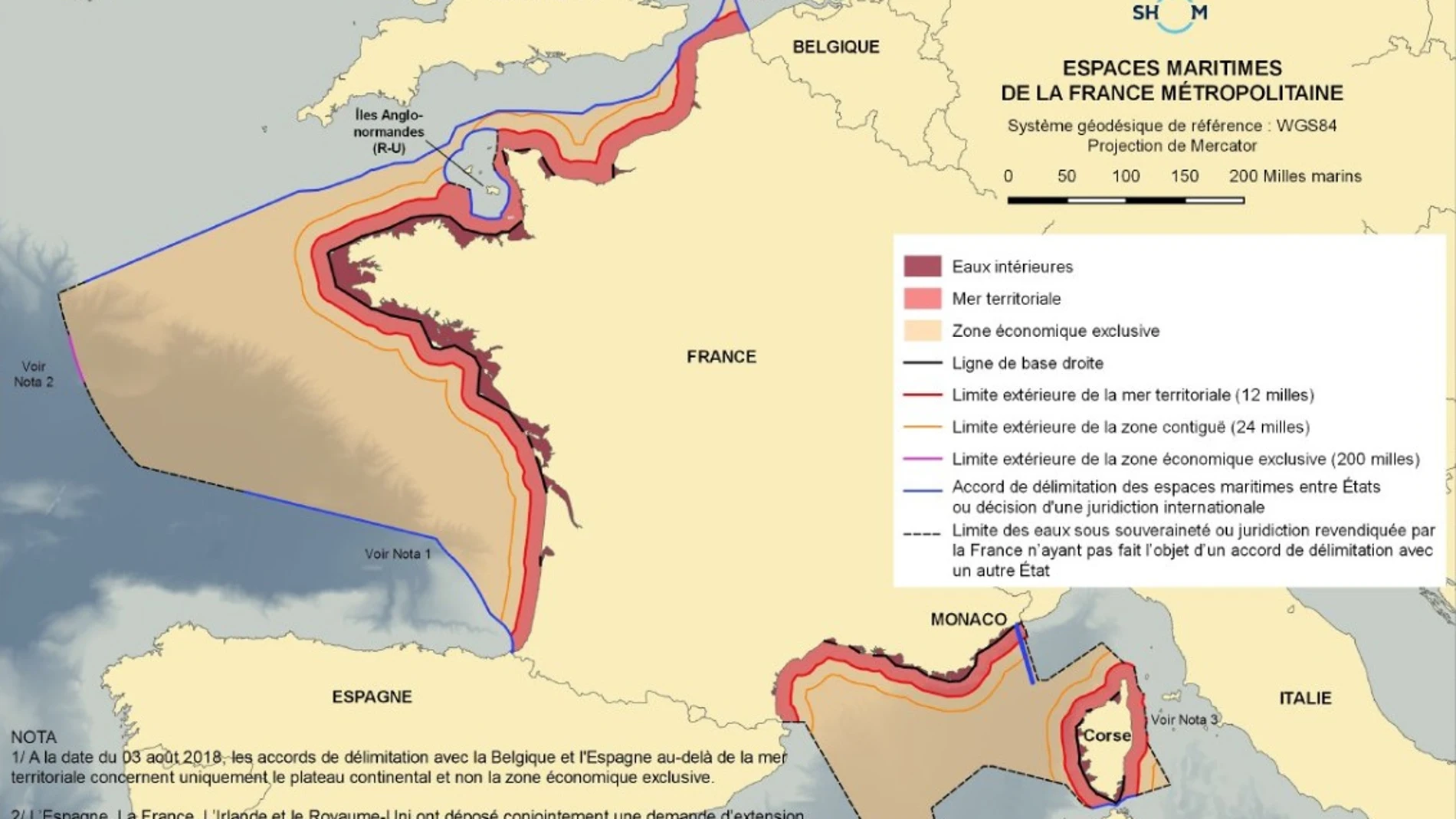 Límite externo del mar territorial en Francia