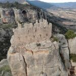 Imagen aérea del Castillo de Benizar, en la Región de Murcia