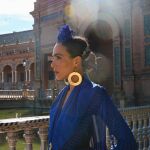 Rocío Osorno con traje de flamenca.