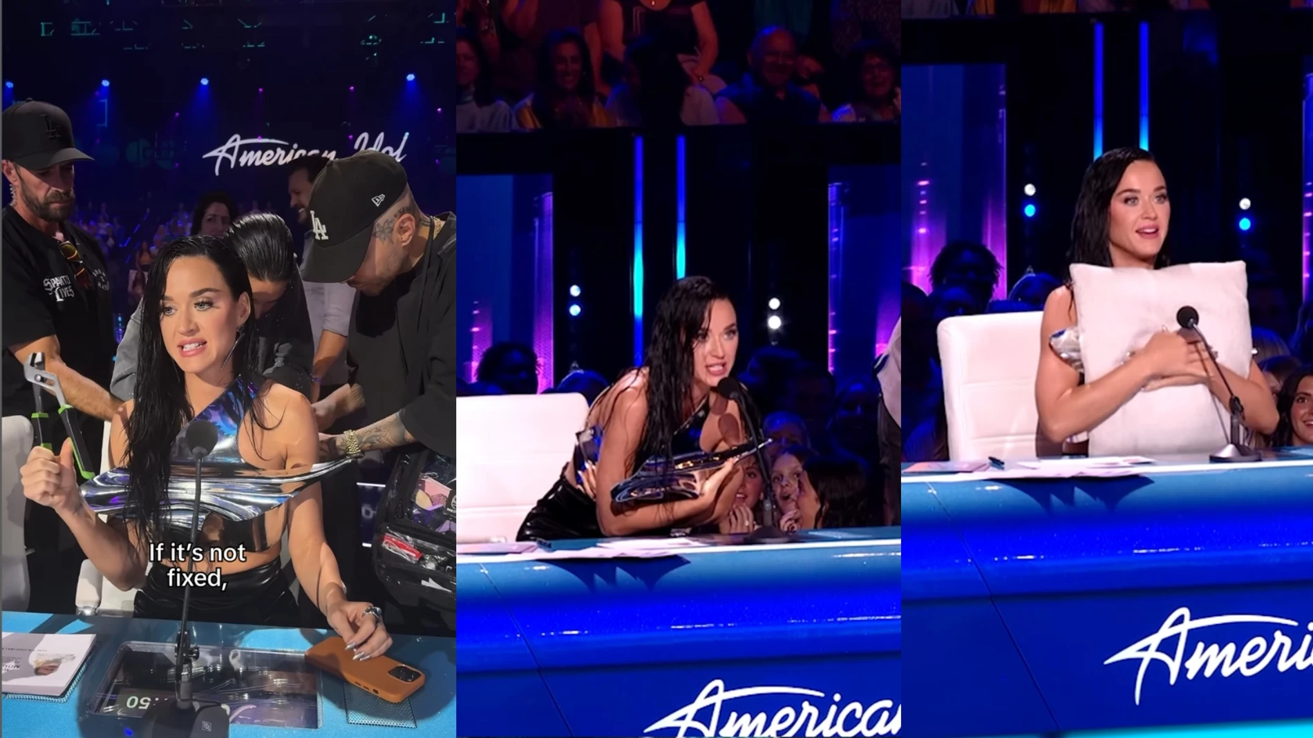 El incómodo momento en el que a Katy Perry se le rompe el top en directo