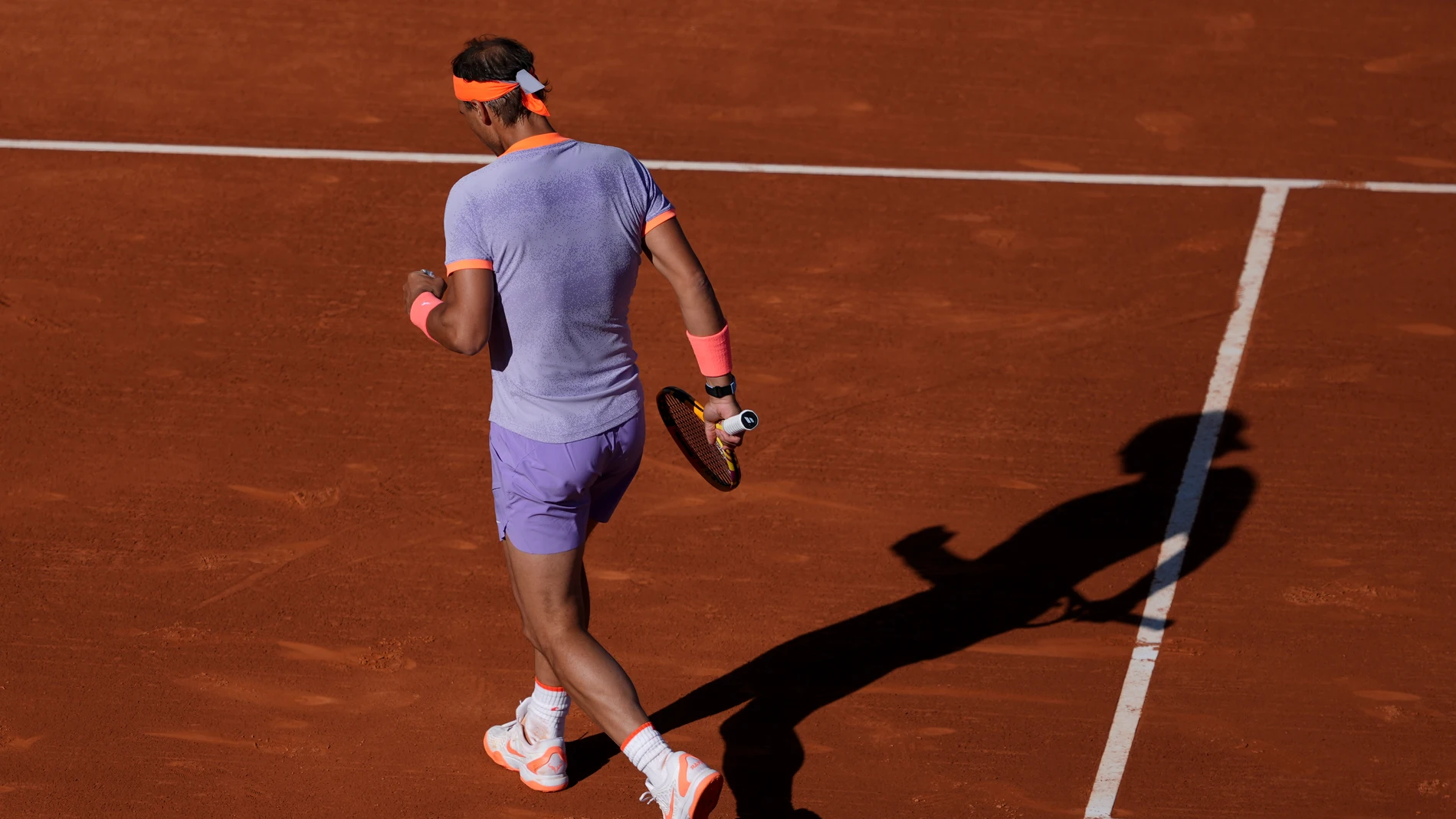 Rafael Nadal of Spain in action against Flavio Cobolli of Italy during the Open de Barcelona Conde Godo on April 16, 2024, in Barcelona, Spain. AFP7 16/04/2024 ONLY FOR USE IN SPAIN