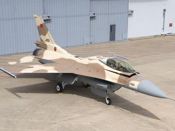 Un F-16 de la fuerza a&eacute;rea de Marruecos 