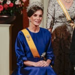 El look de la Reina Letizia en la cena de Estado en Holanda.