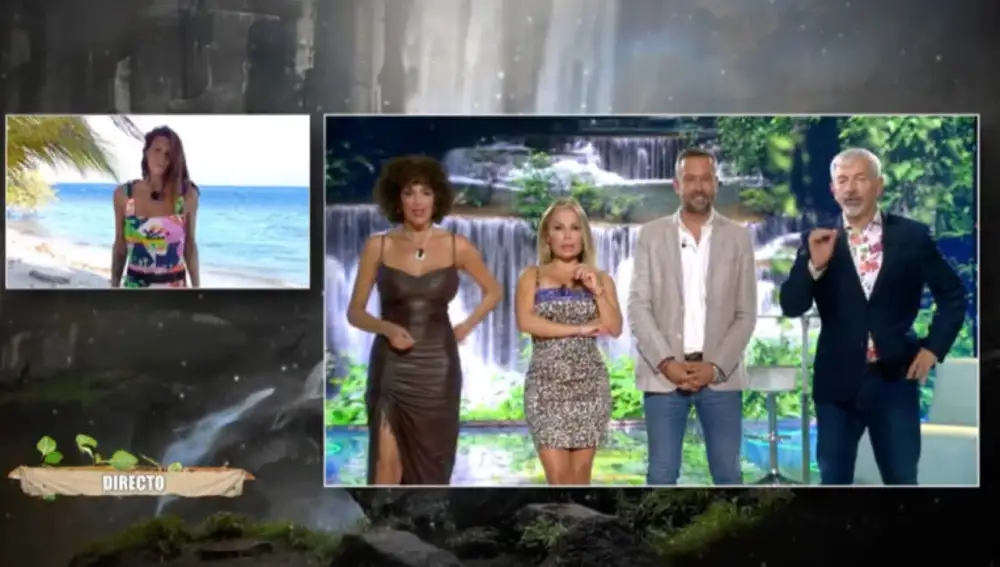 Laura Matamoros, Rocío Madrid, Lorena Morlote, Kike Calleja y Carlos Sobera en 'Supervivientes'