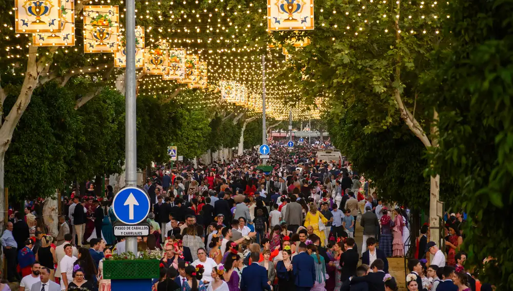 Fotografía de las calles del Real de la Feria de Abril de Sevilla este miércoles por la tarde