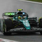 El Aston Martin de Alonso, en el circuito de Shanghái