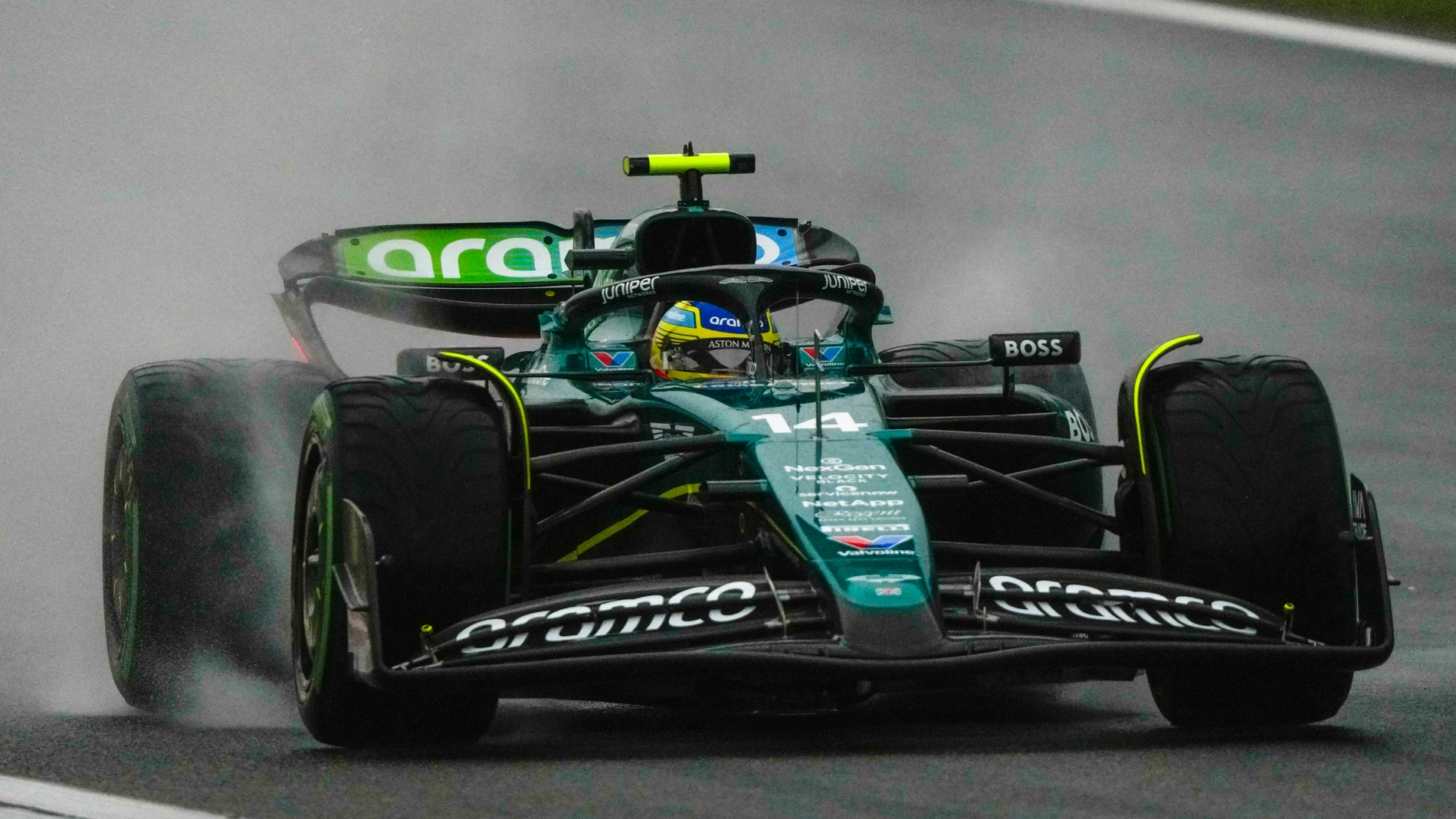 El Aston Martin de Alonso, en el circuito de Shanghái