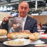 El presidente de la Diputación de Segovia, Miguel Ángel de Vicente, durante una promoción de los alimentos segovianos